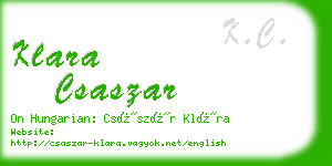 klara csaszar business card